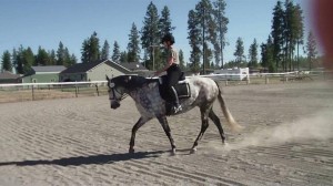 Aug. 2012-Kim riding "Jewels"