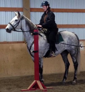 5-3-14 Kim on "Jewels" at horse training clinic