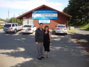 Julian PRP Rep & Kim outside of Kitsap Foot and Ankle Clinic 